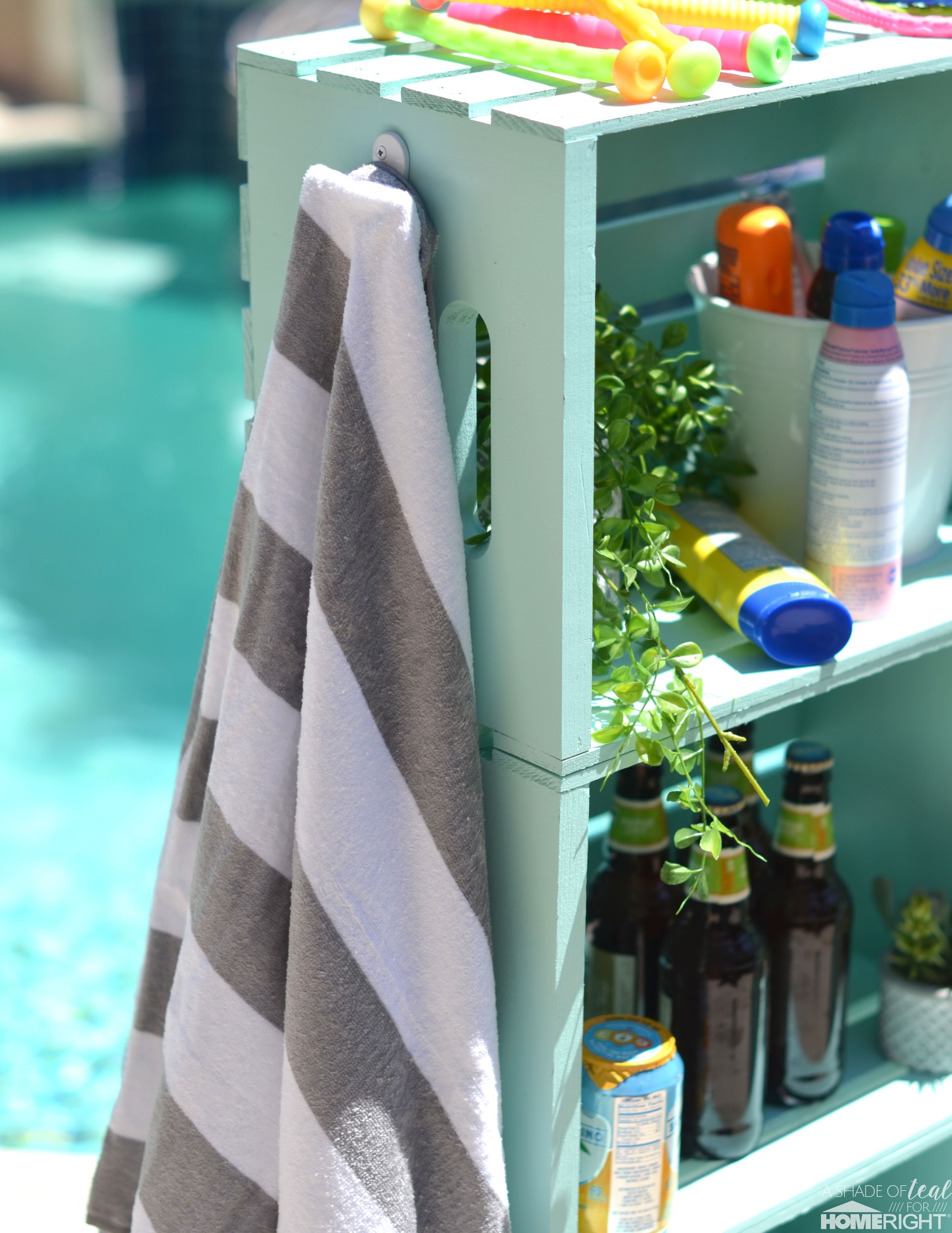DIY: Pool Towel Rack and Storage Area